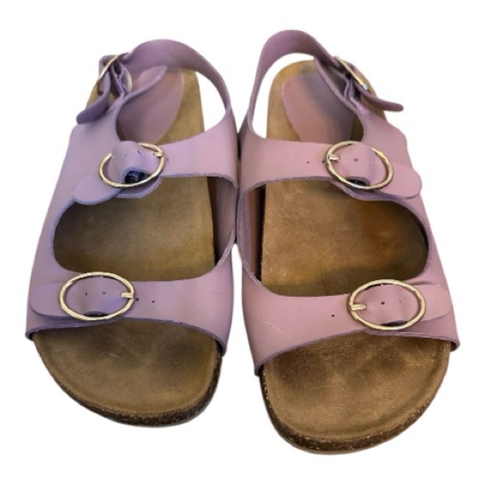 LOFT Purple Sandals with‎ Gold Buckles